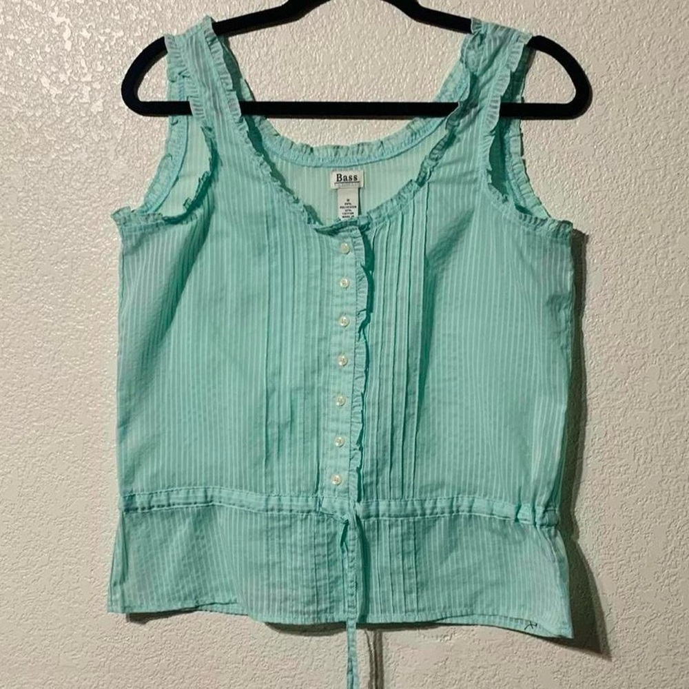 Bass Ruffled Pintuck Cottagecore Blouse/Tank Top